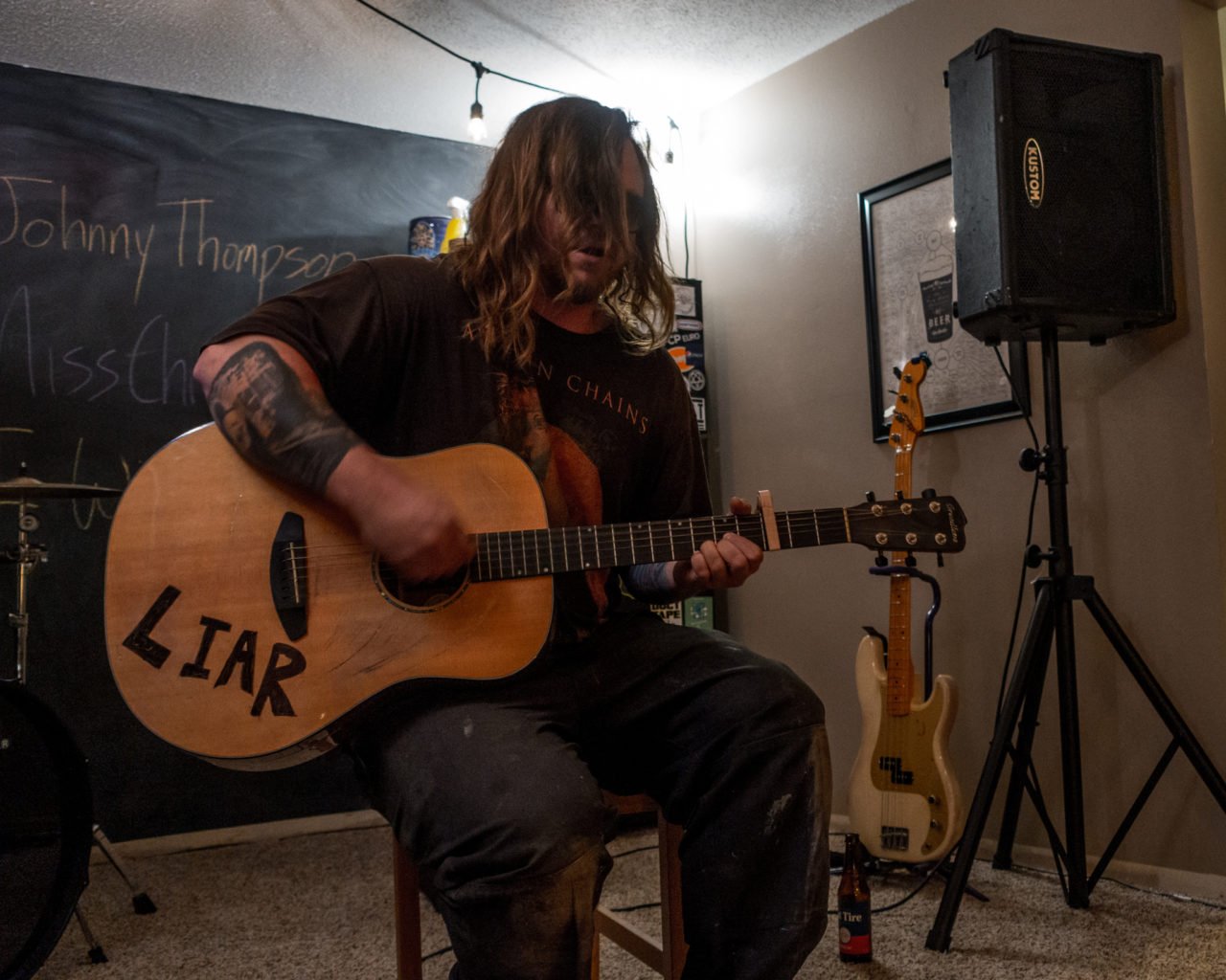 Johnny Thompson playing at our house show in Cedar Rapids, Iowa